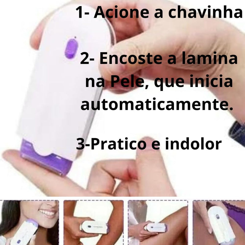 Depilador Elétrico Feminino Recarregável Bivolt Removedor de Pelos Feminino Eficiente Com Luz Ativa Depilador a Laiser Indolor.