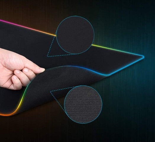 Mouse Pad Gamer Grande Speed Borda Led 7 Cores Rgb.